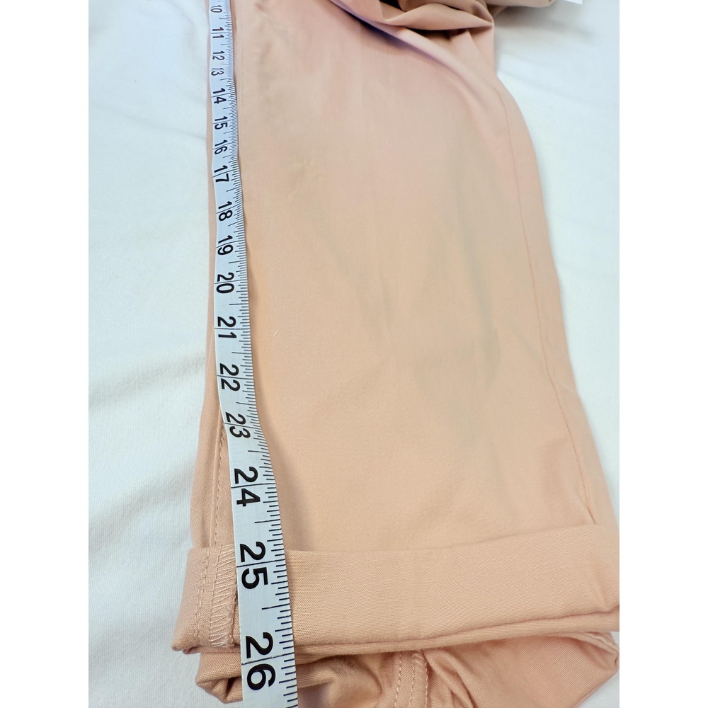 NWT One 5 One Womens Pink Crop Cuffed High Rise Straight Leg Pants 12 - Picture 10 of 11